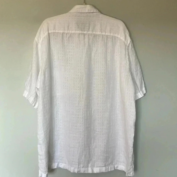 Jos. A. Bank  Reserve 100% linen white textured short sleeves button down shirt - Picture 6 of 7